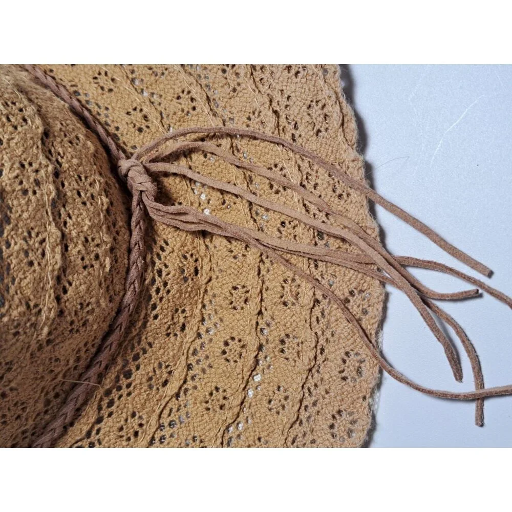C.C. Exclusive Women's Crochet Hat Packable Tan Cotton One Size Summer Travel - Picture 2 of 8
